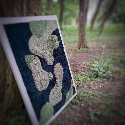 obrazy Obraz zielona sciana punch needle