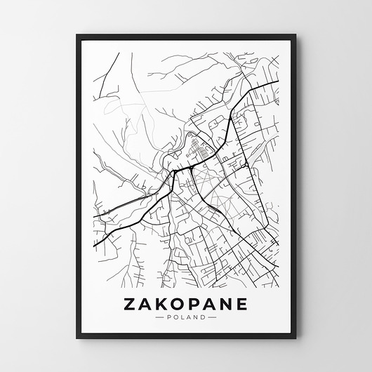 plakaty Plakat Zakopane mapa