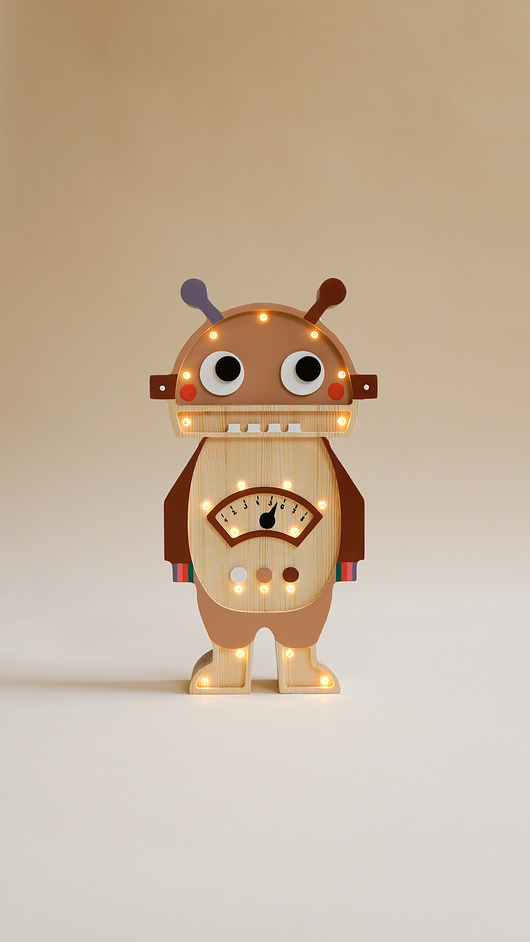 lampy do pokoju dziecka Drewniana Lampka Gagax - Brown