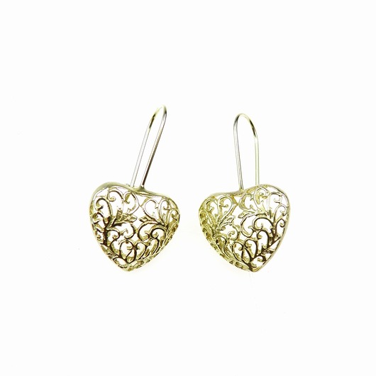 kolczyki pozłacane Kolczyki srebrne - Heart gold