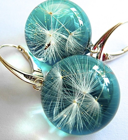 Kolczyki srebrne z nasionami dmuchawca Grol Jewellery