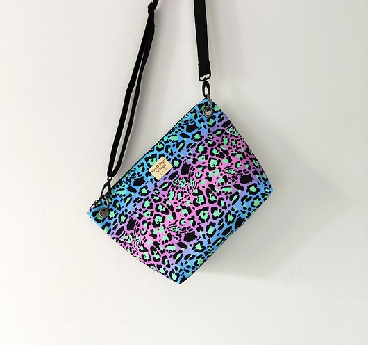 torby na ramię Torebka R U T H Neon Leopard Print- welurowa torebka midi