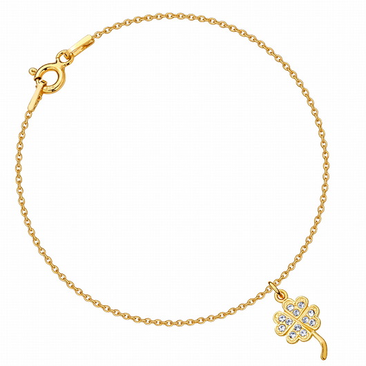 bransoletki złote Bransoletka z koniczynką kryształ Swarovski srebro