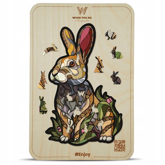 puzzle dla dzieci PUZZLE DREWNIANE KRÓLIK WIELKANOCNY 100 el A5