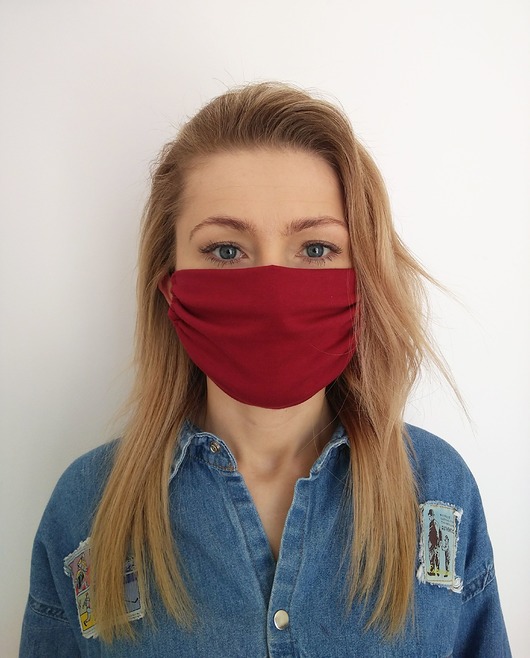Maseczka bawełniana dwuwarstwowa bordo unisex Lucas Brondel