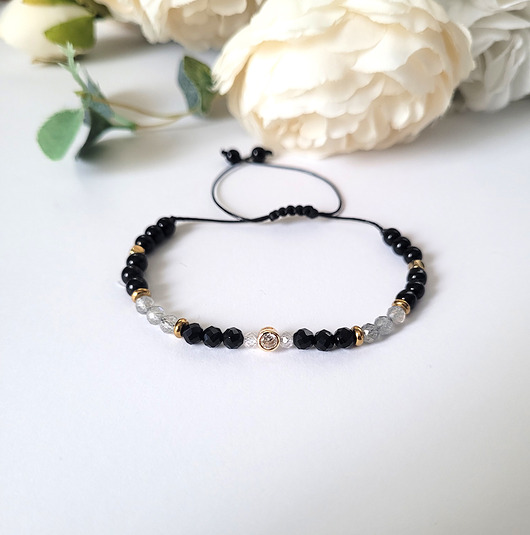 bransoletki z kamieni naturalnych OCHRONA i wytrwałość- delikatna bransoletka z Turmalinem