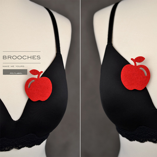 AppleBrooch felt label