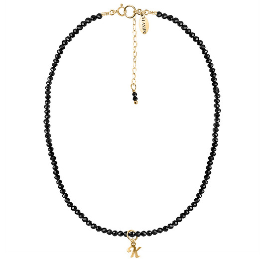 chokery CHOKER VERA z turmalinem i literką - pozłacany