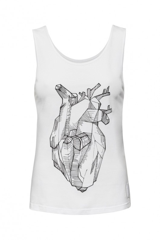 Tank top biały damski serce NoExcuse
