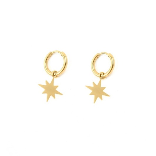 kolczyki - inne Iskierka - kolczyki koła ze stali szlachetnej pozłacanej