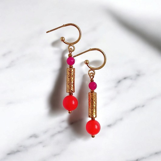 kolczyki z kamieniami Kolczyki : FLUO summer collection ::  51mm