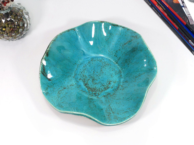 miski i misy Turkusowa misa ceramiczna do serwowania lub przechowywania