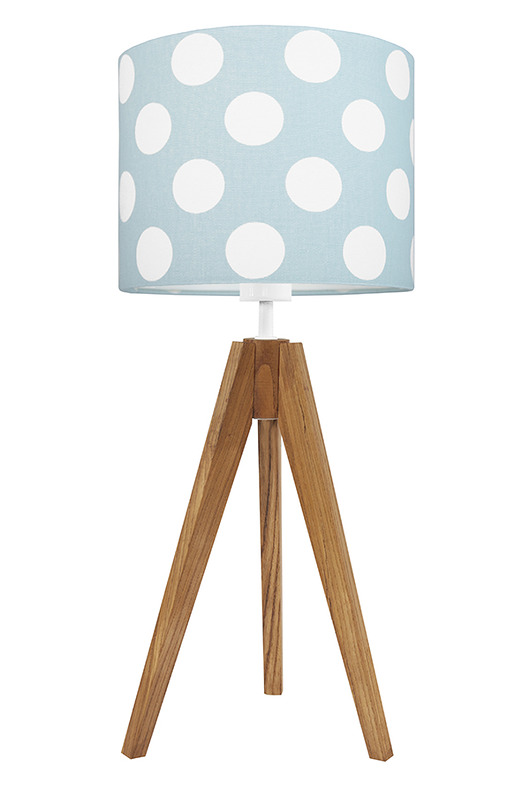 Lampa na stolik dąb Grochy na miętowo-turkusowym youngDECO