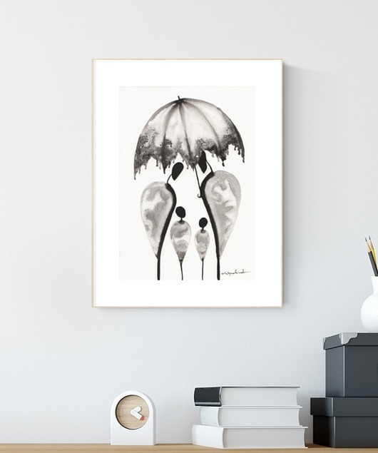 grafika 21X30 cm wykonana ręcznie MiniMalArt