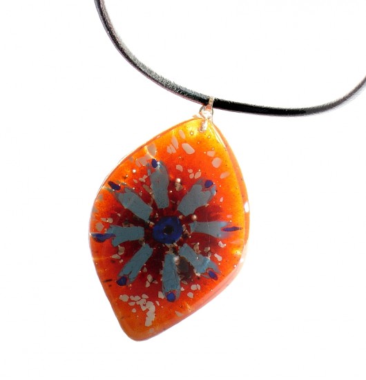wisior mandarynkowy Borowska Glass Design