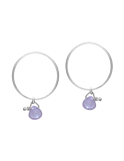 Srebrne kolczyki z naturalnym ametystem IVE Jewelry