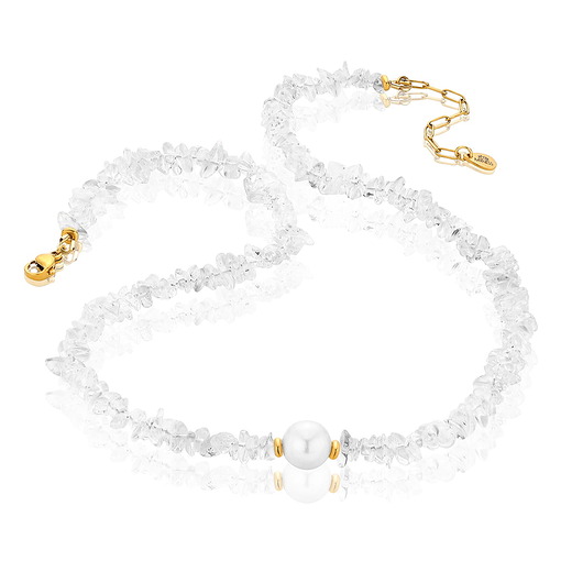 korale Naszyjnik z kamieni naturalnych - kryształ górski