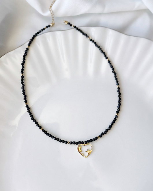 chokery Choker Naszyjnik Noc Kairu Księżyc Serce