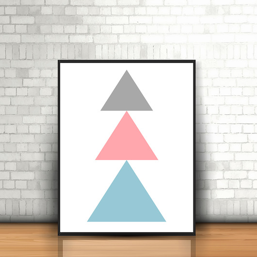plakat A4 kolorowe trójkąty MUKI design