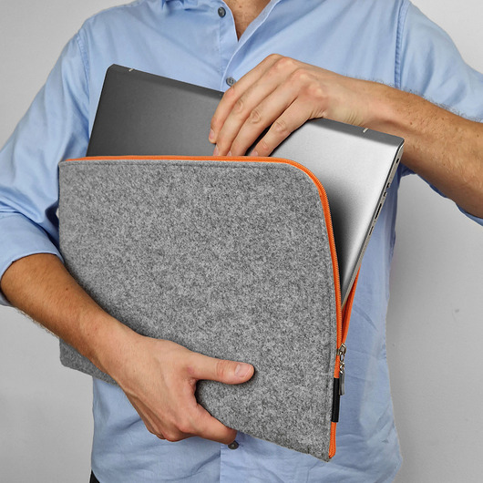 FILCOWY POKROWIEC NA LAPTOP pomaranczowy zamek purol design