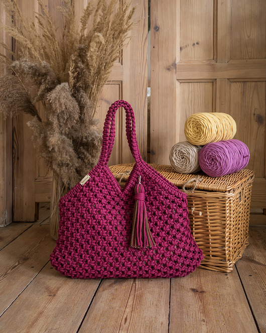 torby na ramię Makramowa torebka Beach Bag M różany