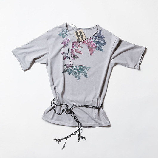 LEAVES koszulka szara oversize YURCOV