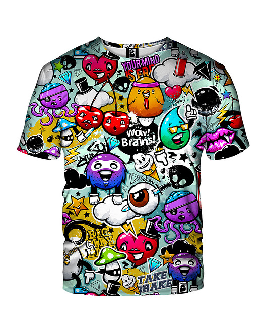 t-shirt damskie Damski T-shirt DR.CROW Graffiti Bizzare