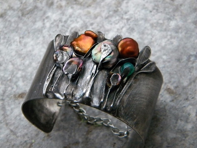 barwne perły - BRANSOLETA MANKIET - CUFF Beata Trotter