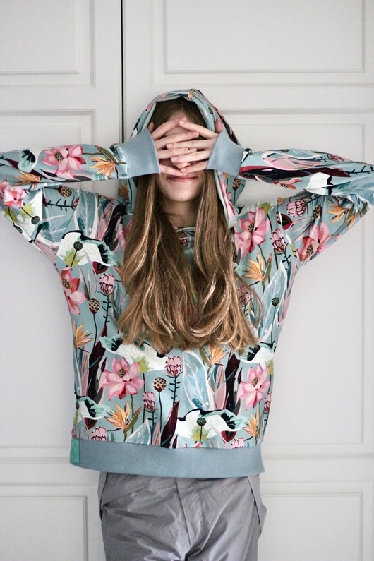bluza z kapturem damska Bluza z kapturem kwiat lotosu