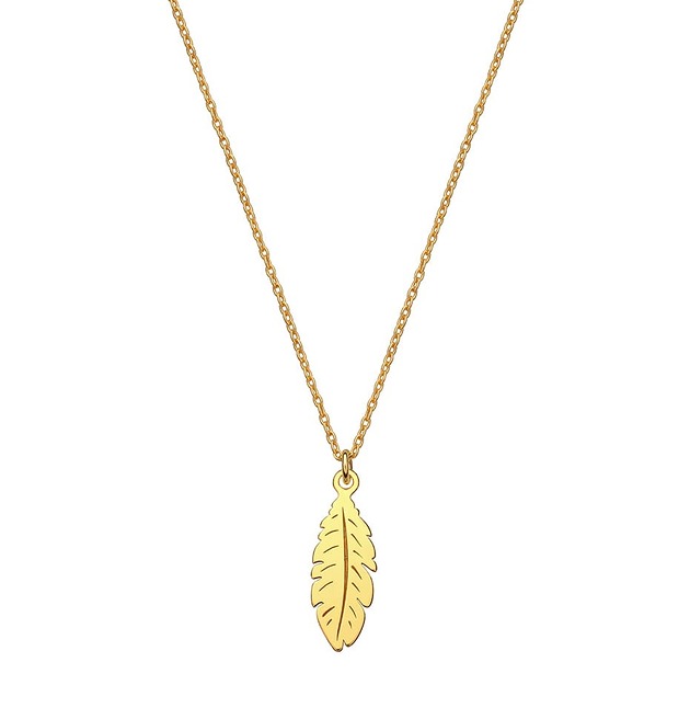 złote naszyjniki Naszyjnik z piórkiem