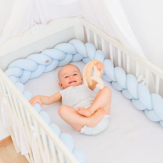 akcesoria do łóżeczek Wianek ochraniacz baby blue