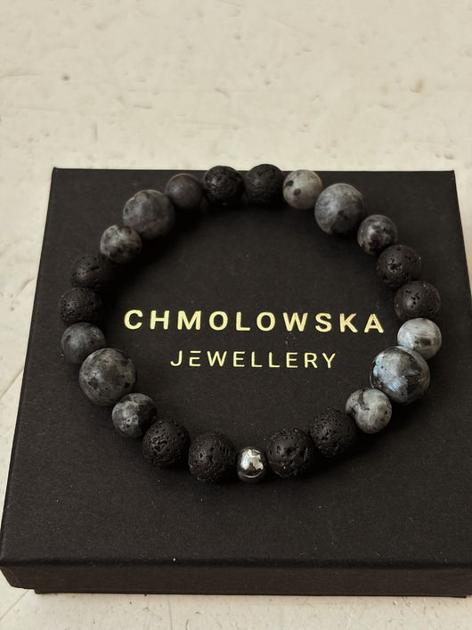 biżuteria męska Bransoletka męska Larvikit i Lawa