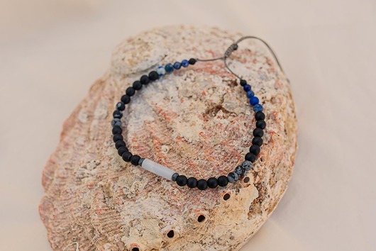 biżuteria męska Bransoletka Męska Strzelec Chalcedon Obsydian Lapis Lazuli