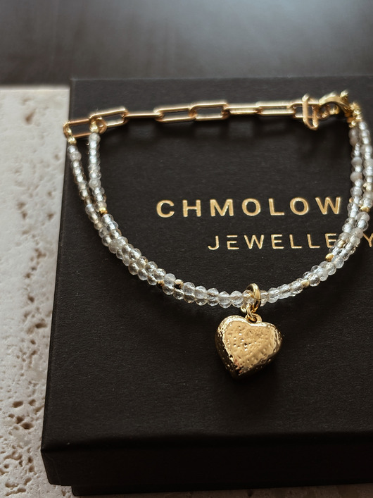 bransoletki z kamieni naturalnych Bransoletka podwójna Cytryn Serce