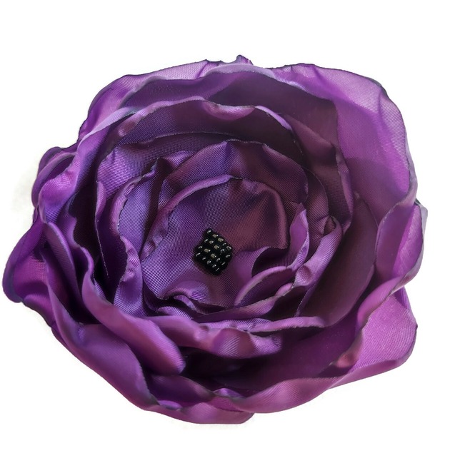broszki Duża fioletowa broszka 12cm kwiat kwiatek