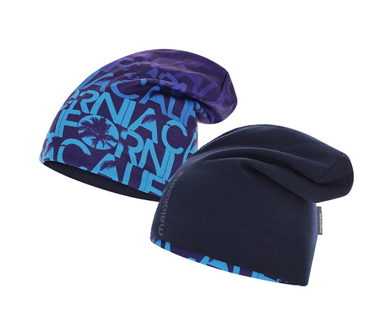 czapki damskie Czapka dwuwarstwowa oddychająca bawełna i polar granatowa