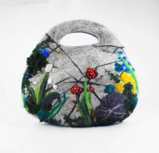 Duża Jedwabnofilcowa Torebka: Living Bag filcant