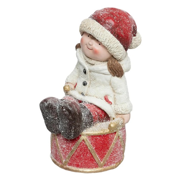 dekoracje świąteczne Figurka świąteczna Dziewczynka na Bębenku 40 cm