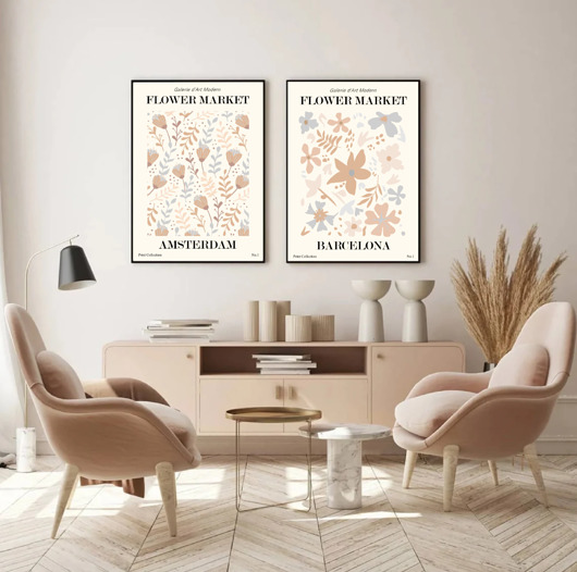 grafiki i ilustracje DWA PLAKATY kwiaty FLOWER MARKET