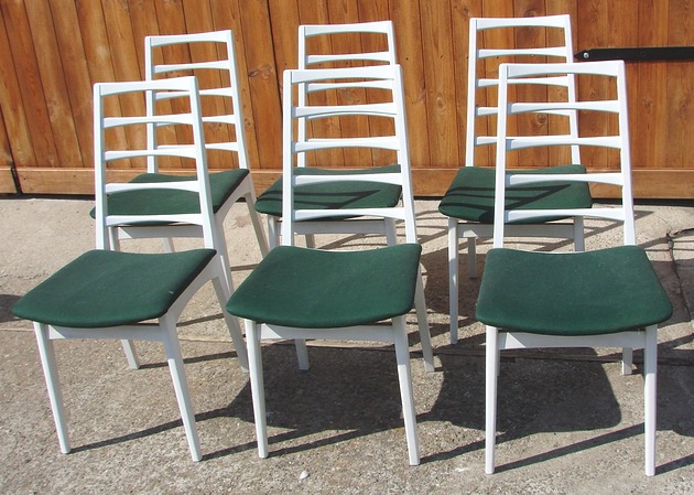 krzesła Komplet 6 krzeseł drewnianych, lata 70. vintage