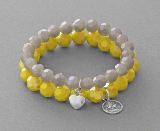 Sunflower jade & labradorite crys with pendants. Lavoga
