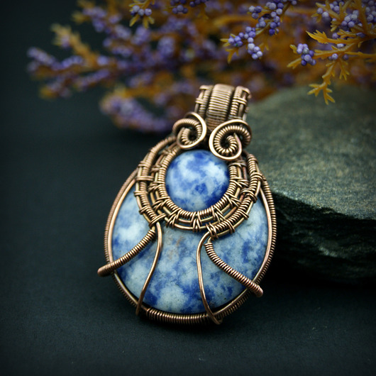 wisiory Sodalit wisiorek wire wrapping