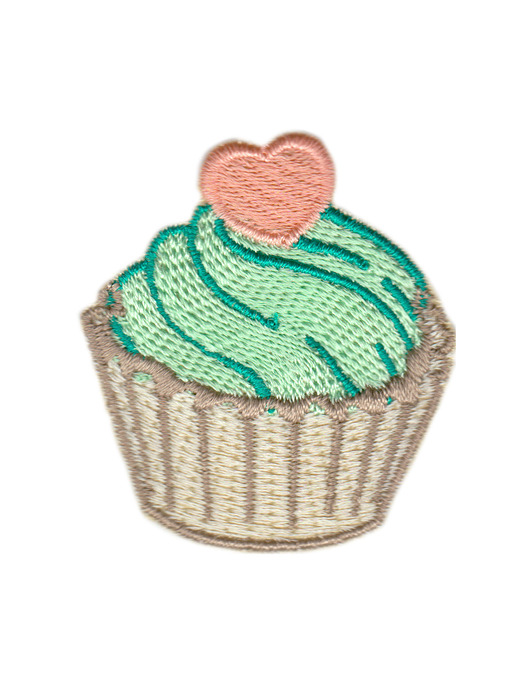 naszywki na ubrania Naszywka naprasowanka BABECZKA MUFFINKA ZIELONA termo haft dzieci 4,2x4,7cm