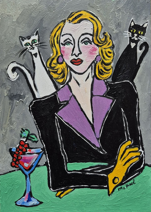 obrazy Obraz  fowizm dama z kotami