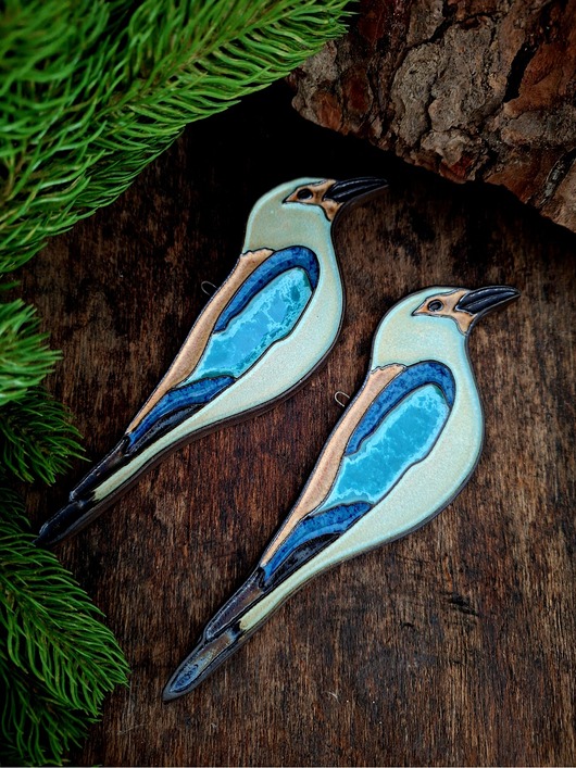 Ozdoby na ścianę Ceramiczny ptak 2 sztuki dekoracja ścienna