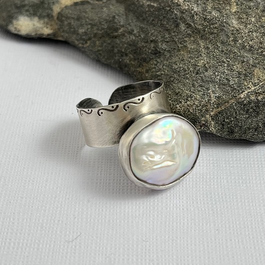 pierścionki srebrne Pierścionek z perłą