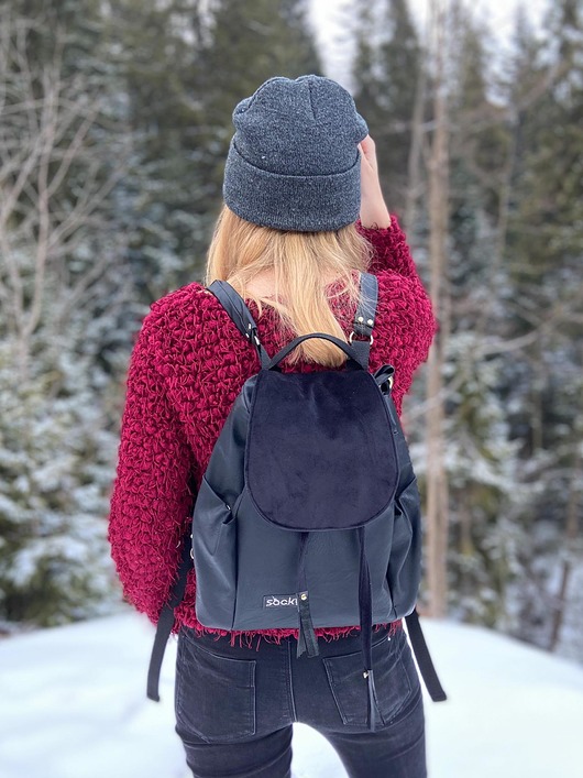 Plecak premium ekoskóra czarny sacky bag