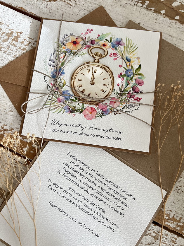 kartki scrapbooking Podziękowanie za współpracę - Kartka ręcznie robiona z okazji emerytury