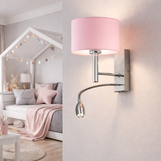 lampy do pokoju dziecka Kinkiet ścienny do pokoju dziecka FLORYDA KIDS z dodatkowym panelem LED