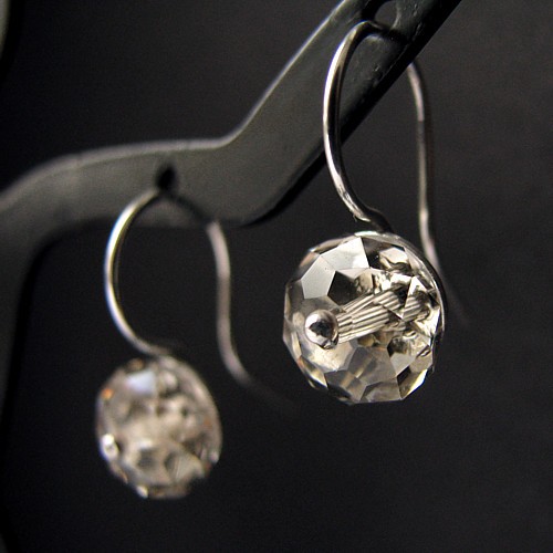 Kolczyki Swarovski IN MINIATURE - Silver Shade Rondelles Marisella